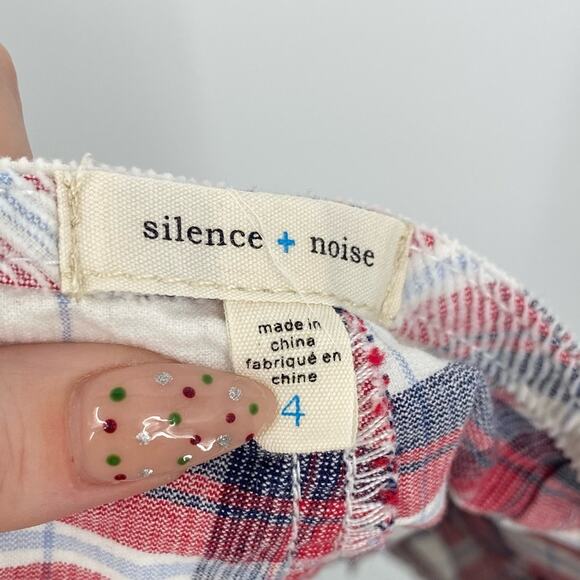 Silence + Noise Urban Outfitters Red White and Blue Plaid Corduroy Skort - Picture 5 of 6